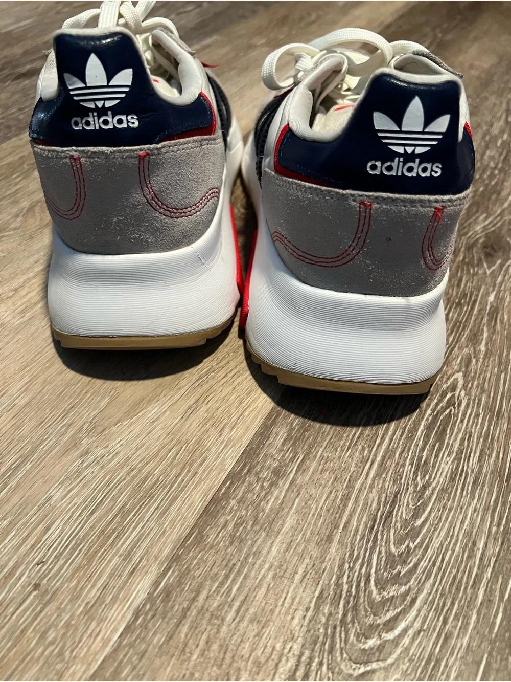 adidas Cream Navy Red Retro Trainer Sneakers